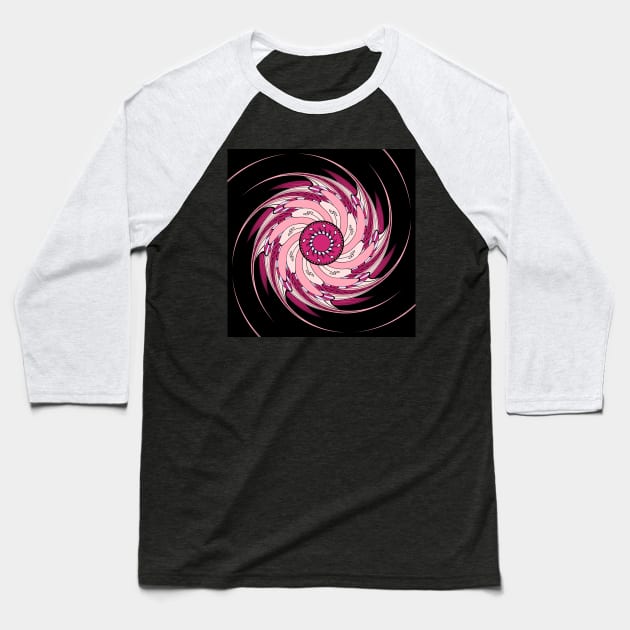 Kaleidoscope of Pink Pastel Mandala Baseball T-Shirt by Peaceful Space AS